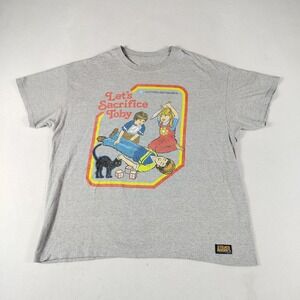 Steven Rhodes Shirt Mens Extra Large Gray Let's Sacrifice Toby Graphic Tee Funny